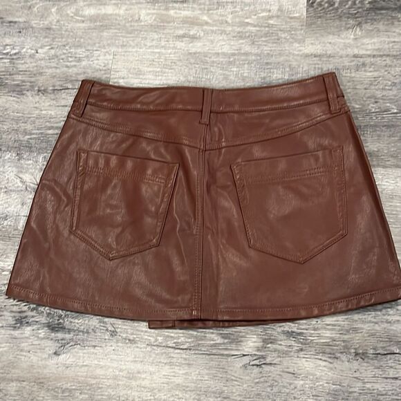 Free People NWT Wynne chocolate vegan skirt -29 - Picture 10 of 10